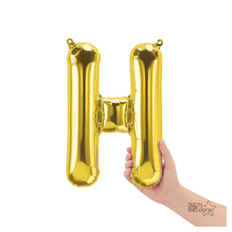Letra H Dorado 14"
