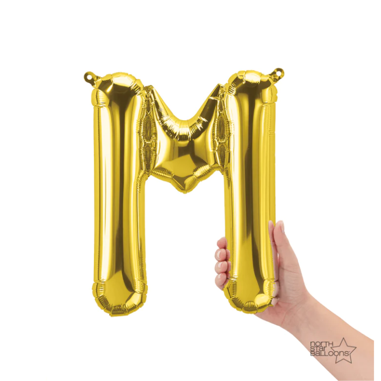 Letra M Dorado 14"
