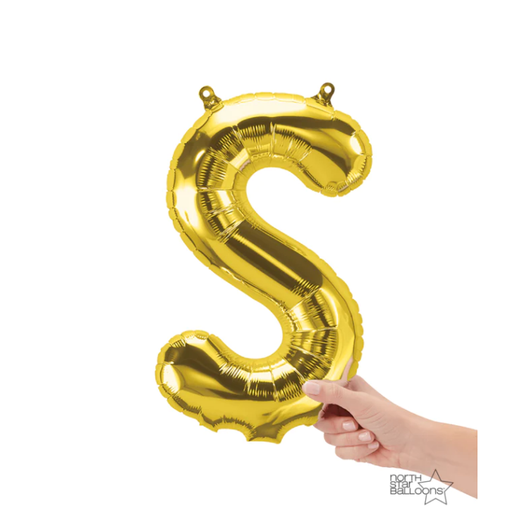 Letra S Dorado 14"