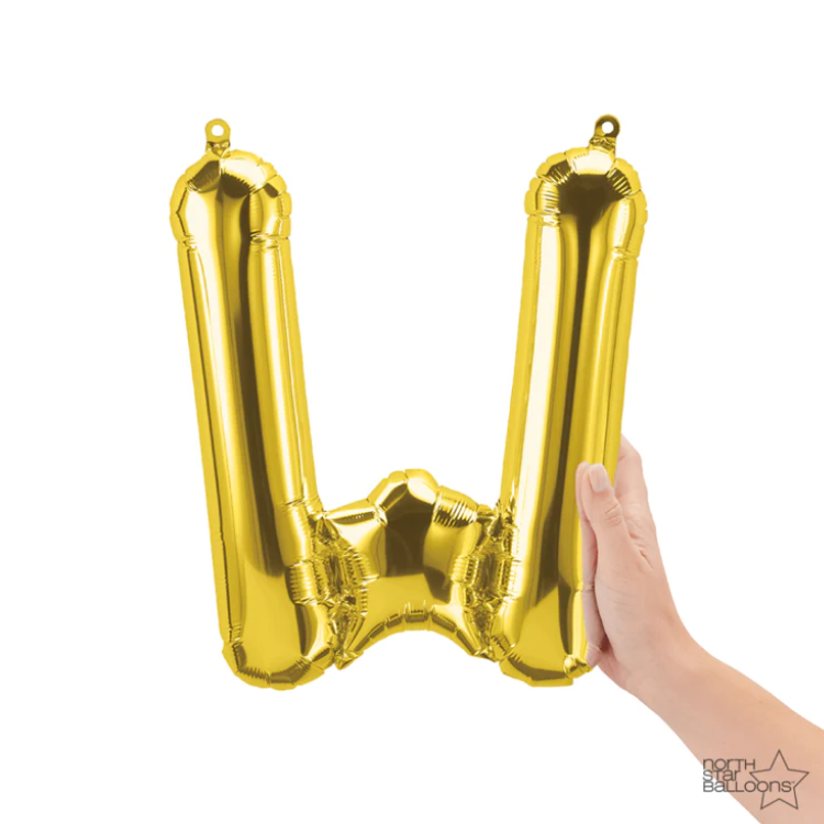 Letra W Dorado 14"