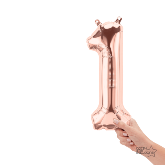 Número 1 rose gold 14"