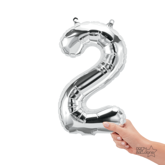 Número 2 plata 14"