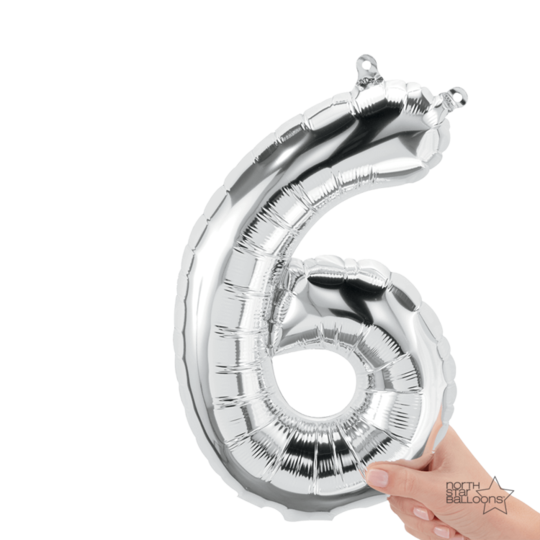 Número 6 plata 14"