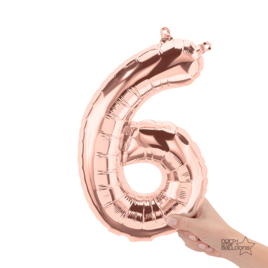 Número 6 rose gold 14"