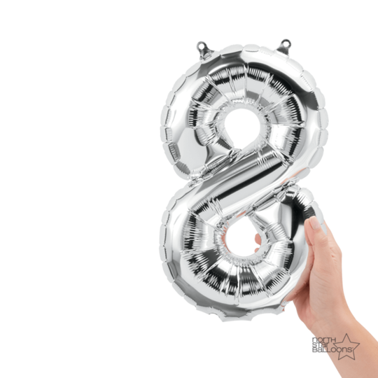 Número 8 plata 14"