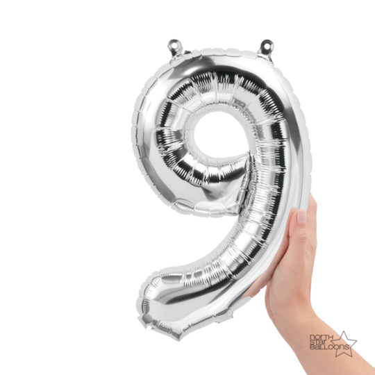 Número 9 plata 14"