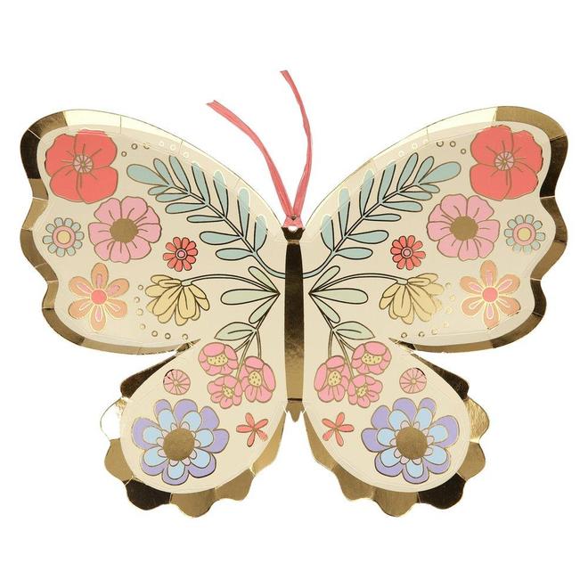 Plate Floral Butterfly (8 pz)