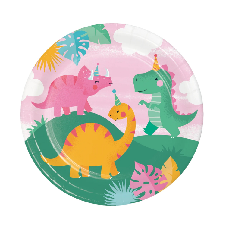 Plato 9" Dino Party Girl