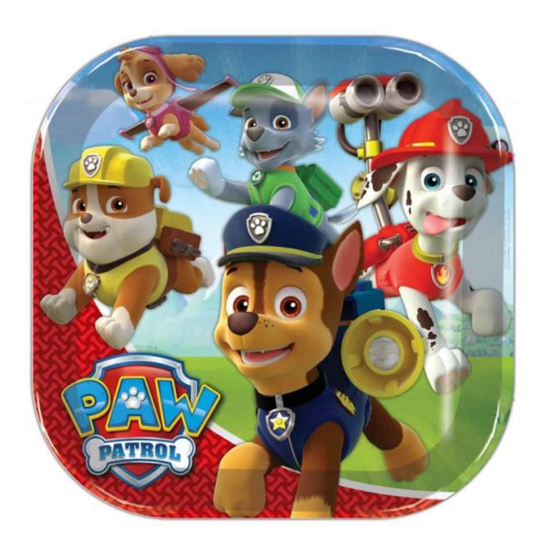Plato Cuadrado Paw Patrol