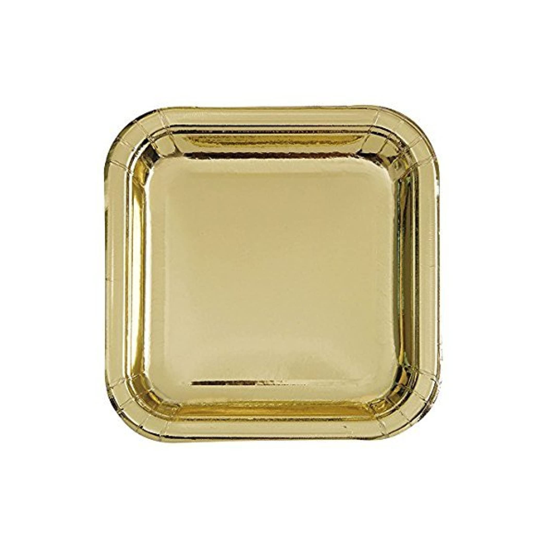 Plato Cudrado Dorado 7"