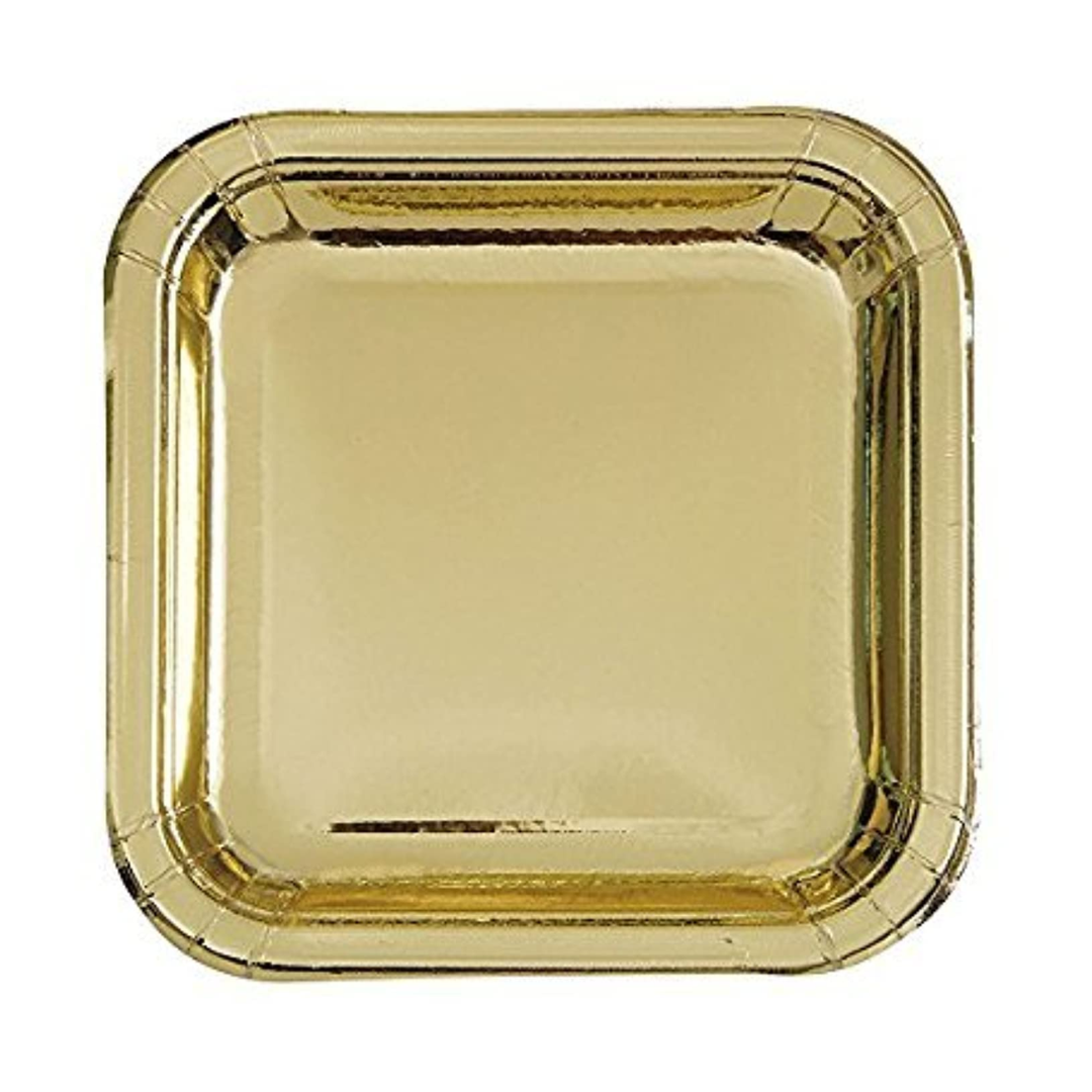 Plato Cudrado Dorado 9"