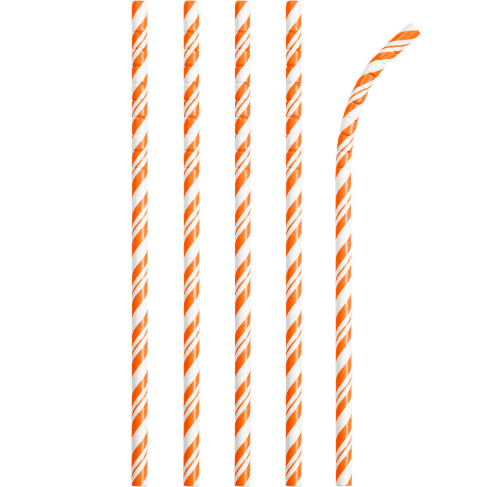 Popotes Líneas Naranja (24 piezas)