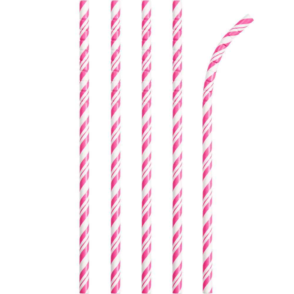 Popotes Líneas Rosa (24 piezas)