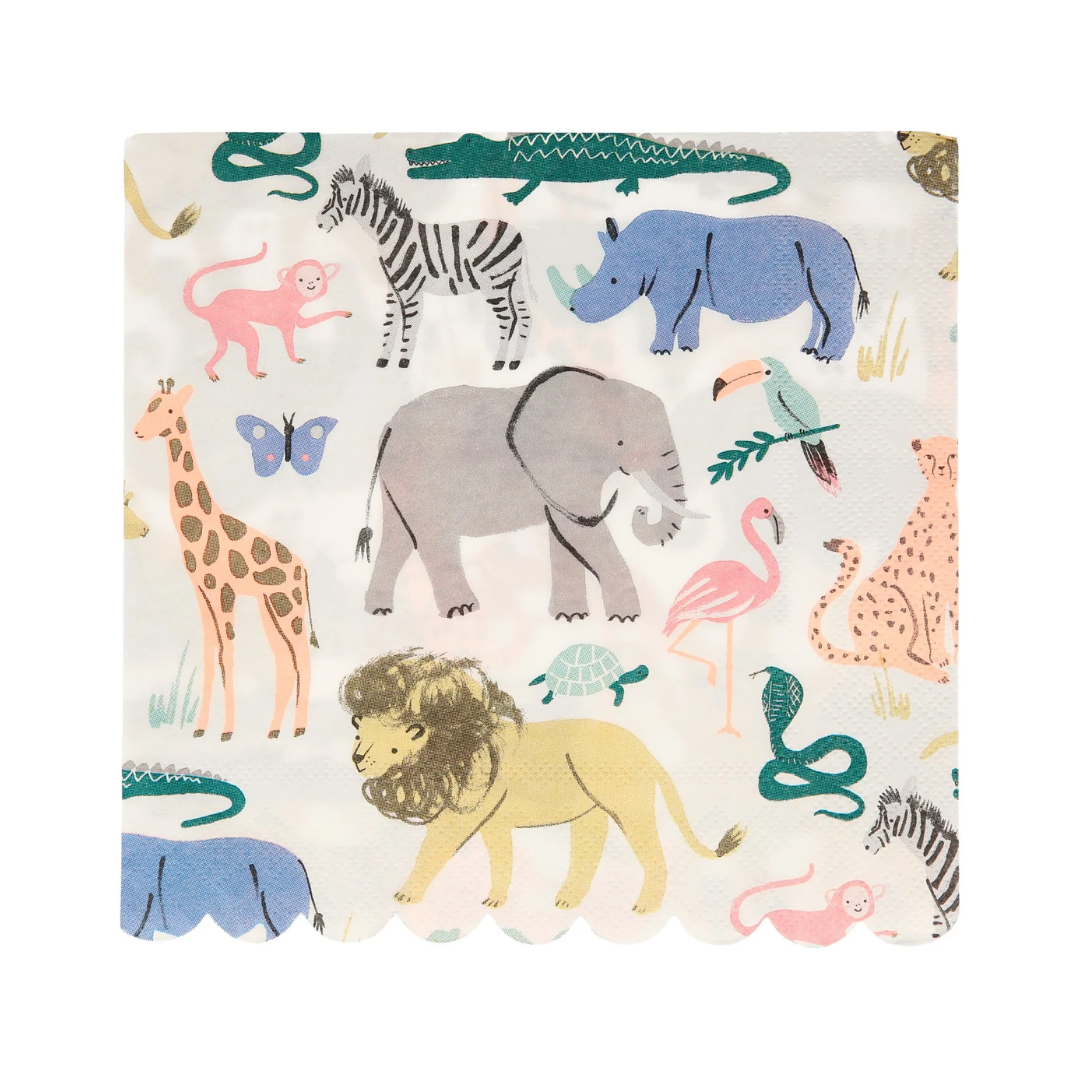 Safari Animals Large Napkins (20 pz)