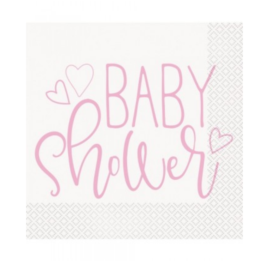 Servilletas Pink Heart Baby Shower