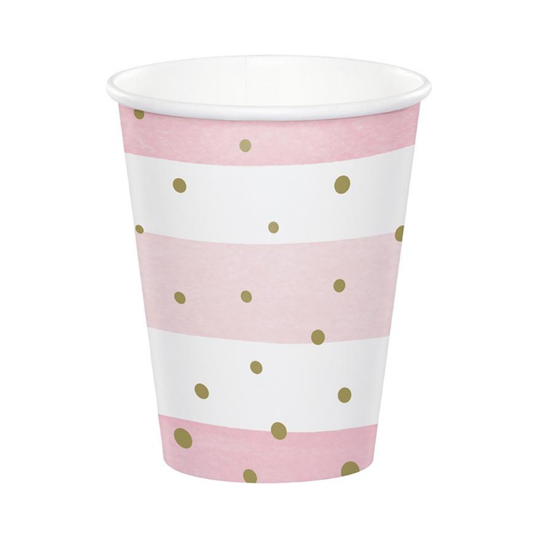 Vaso 9 oz Pink and Gold