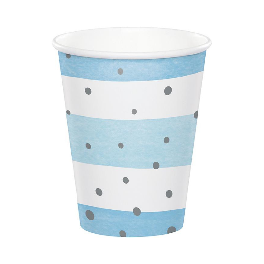 Vaso 9 oz Silver and Blue