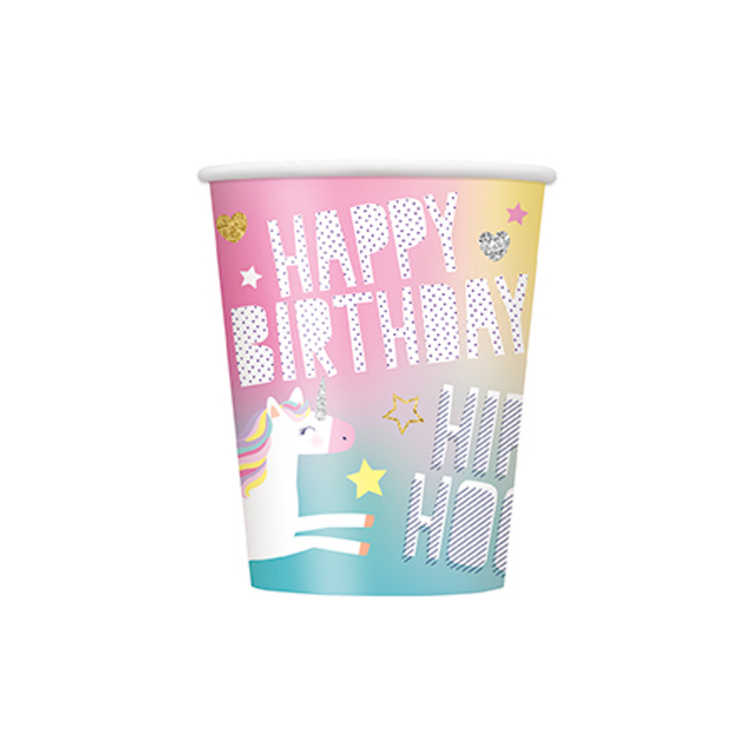 Vaso 9oz Unicorn Birthday
