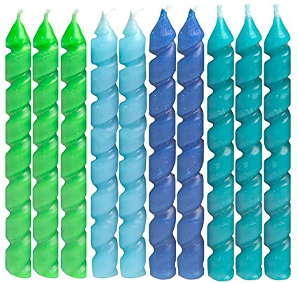 Vela Espiral Verde Azul