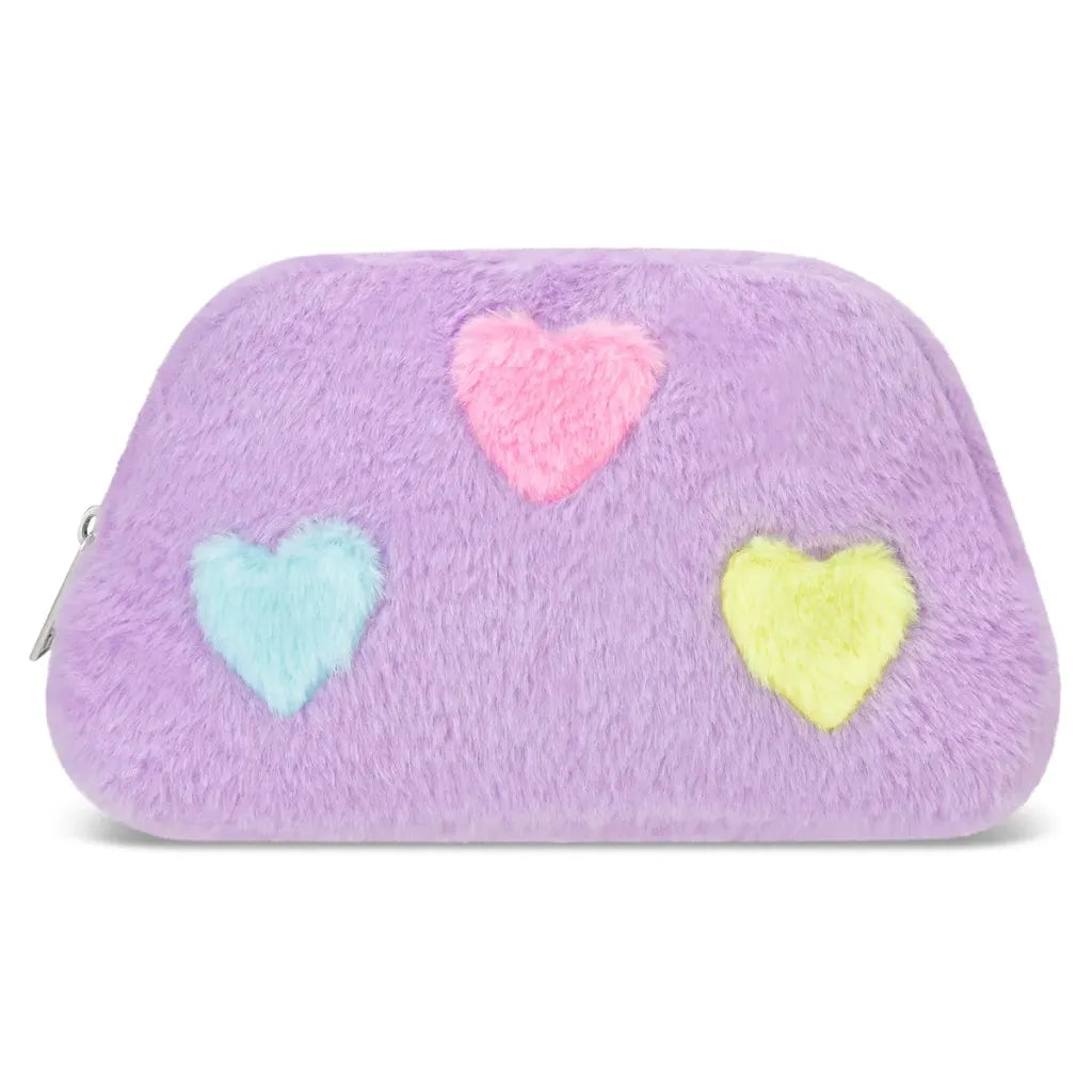 Hearts Color Block Oval Cosmetic Bag
