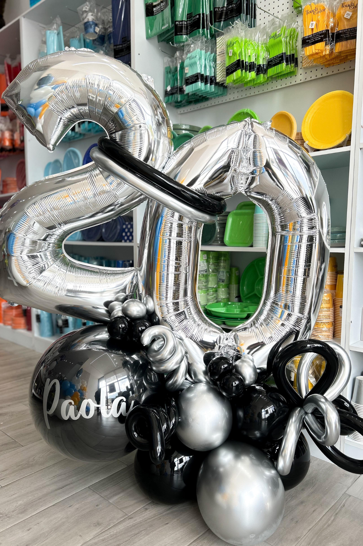 Bouquet Globos Silver & Black