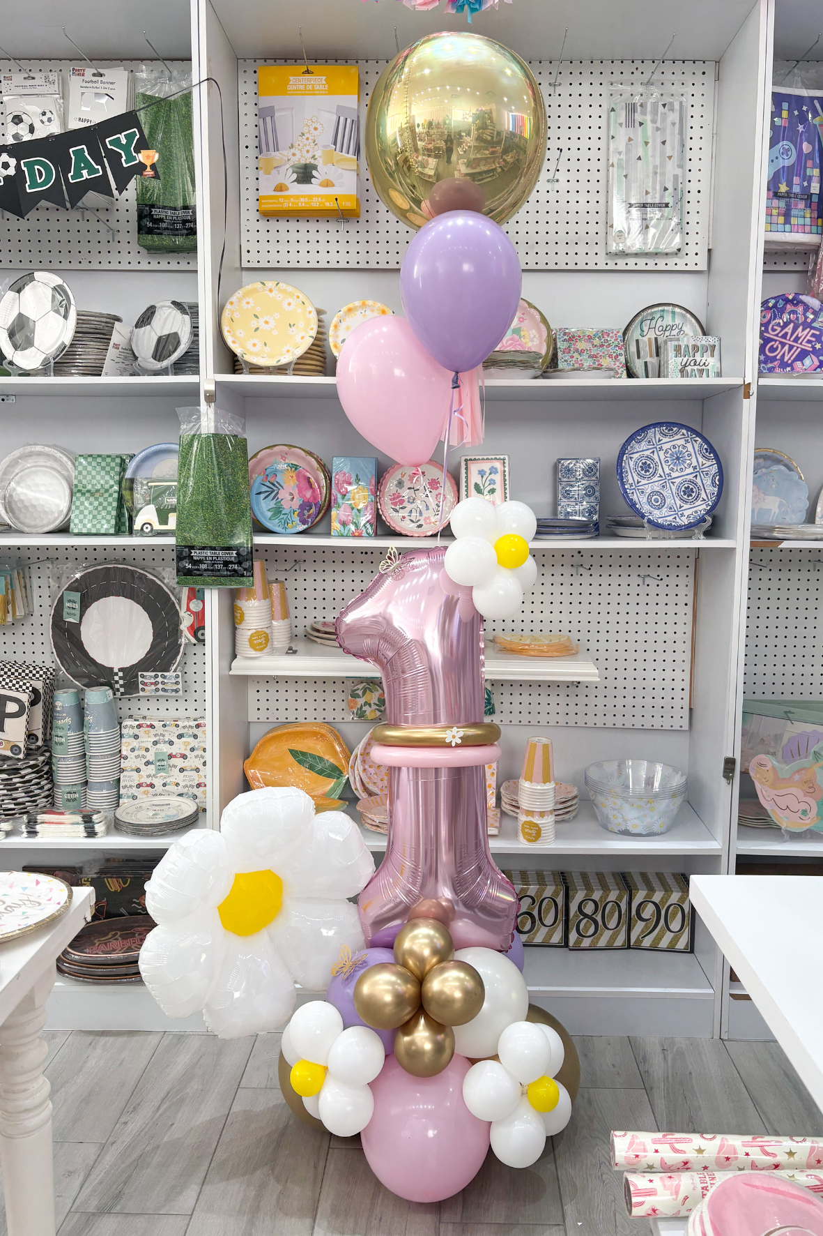BOUQUET GLOBOS PISO MARGARITAS