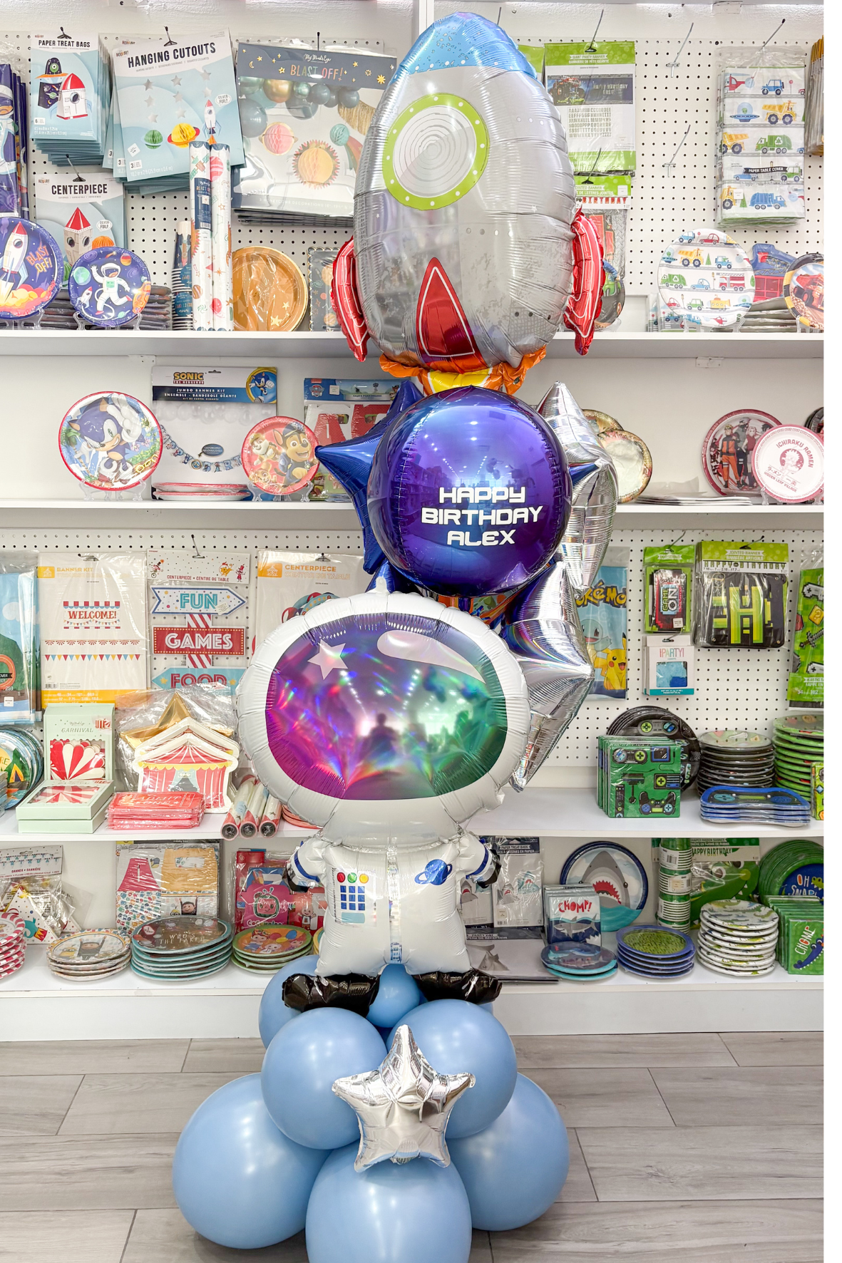 BUNDLE DE GLOBOS DE ESPACIO CON ESFERA PERSONALIZADA