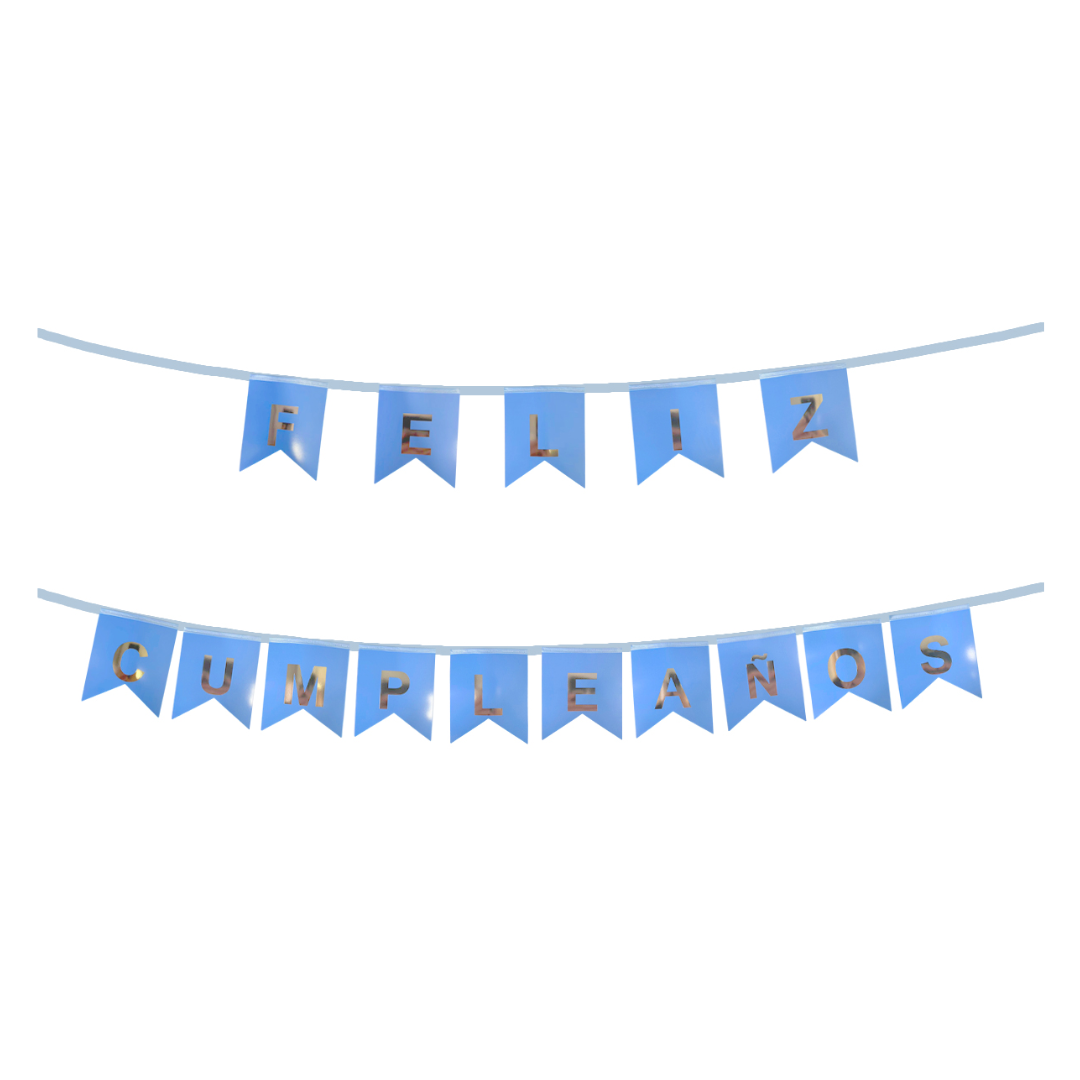 Banderin Feliz Cumpleaños Azul