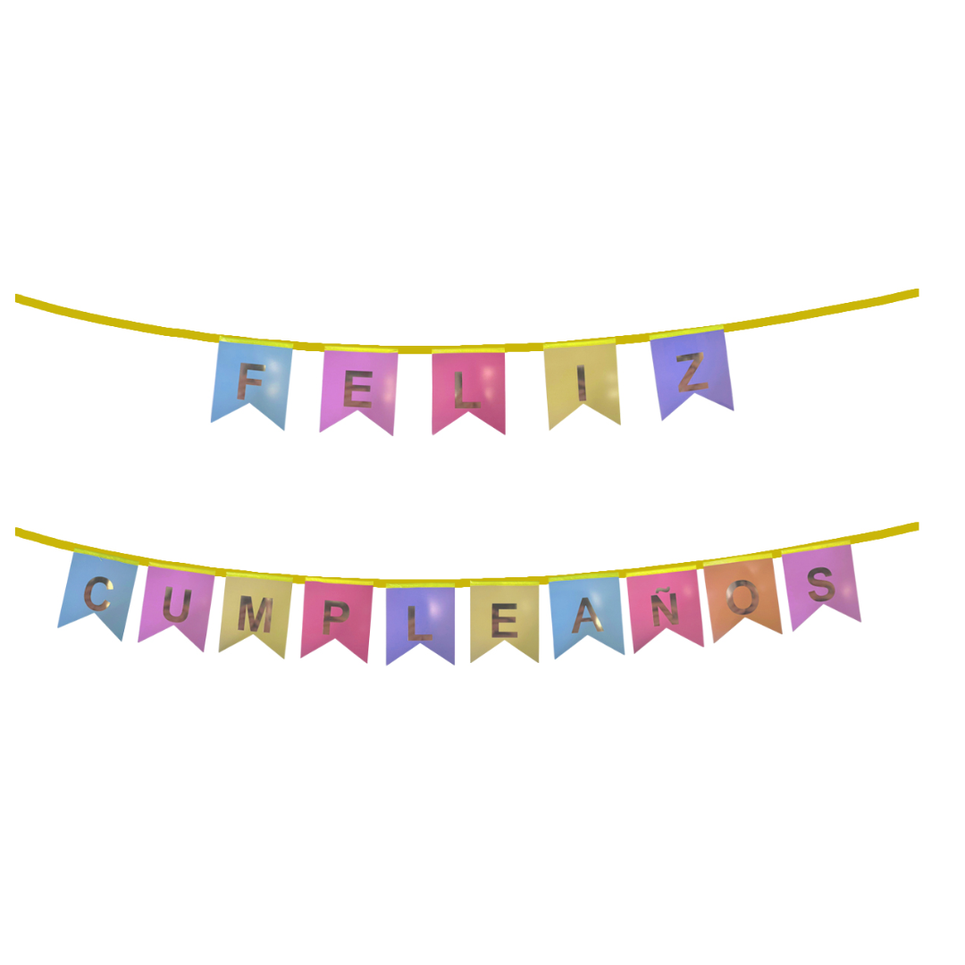Banderin Feliz Cumpleaños Colores