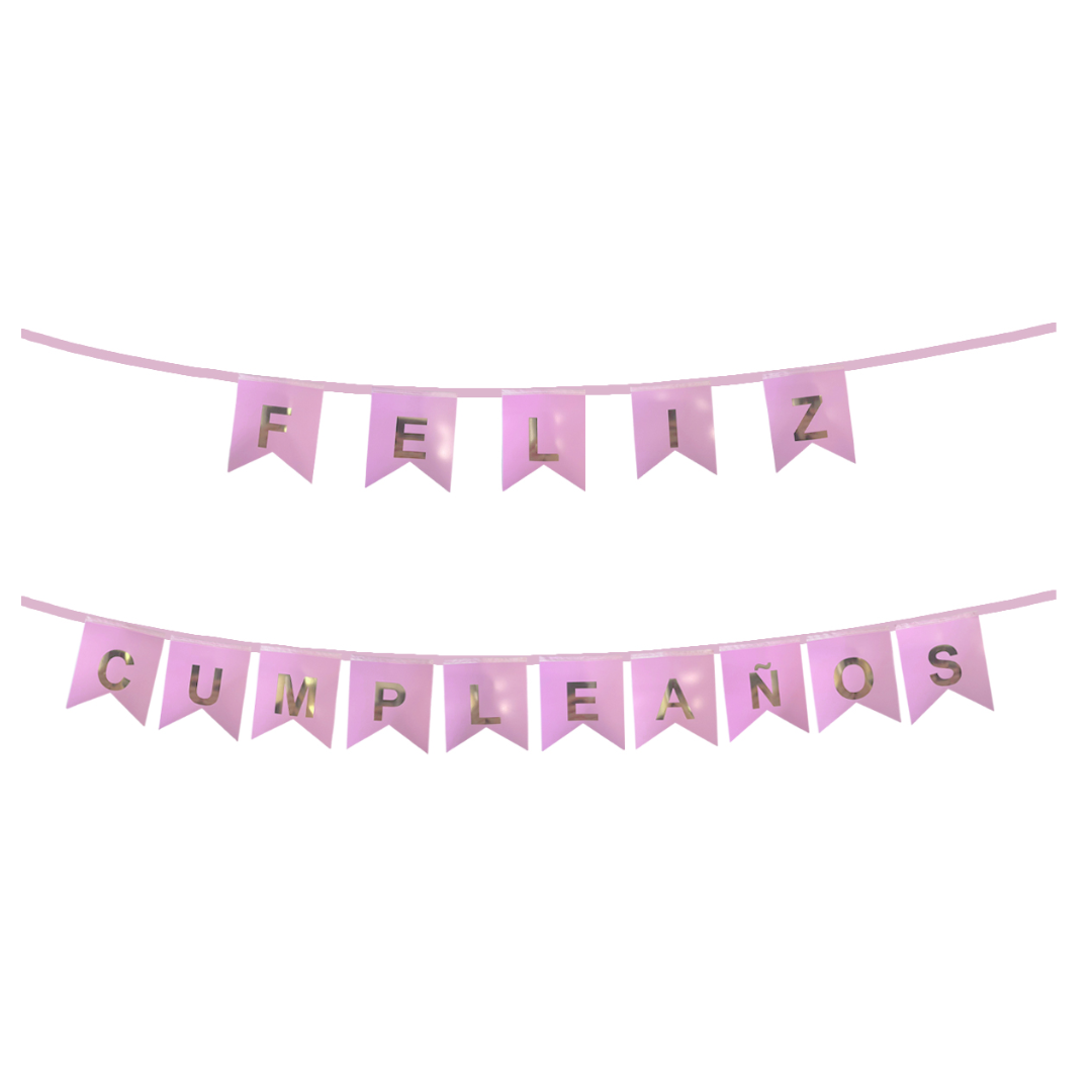 Banderin Feliz Cumpleaños Rosa