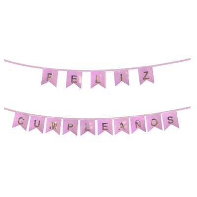 Banderin Feliz Cumpleaños Rosa