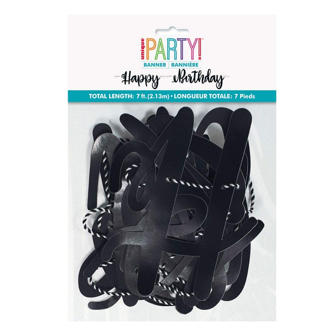 Banner Movil Negro Happy Birthday