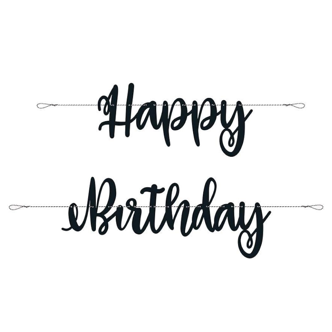 Banner Movil Negro Happy Birthday