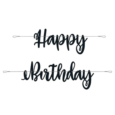 Banner Movil Negro Happy Birthday