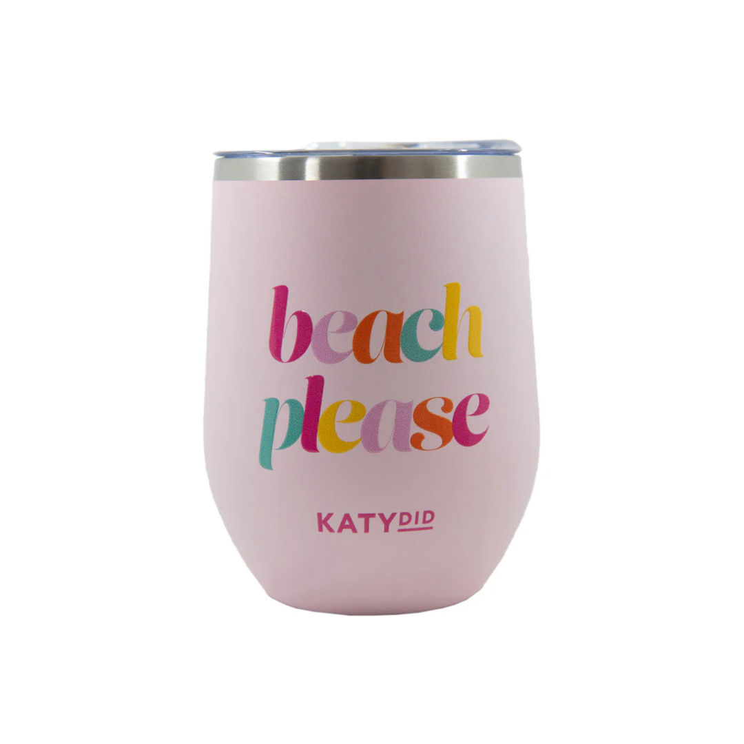 Beach Please Stainless Steel Wine Tumblr