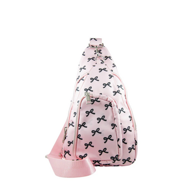 Black & Pink Mini Coquette Bows Sling Bag