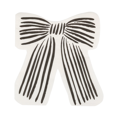Black and Cream Bow Shaped Dinner Napkin