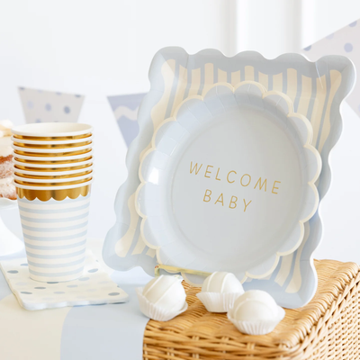 Blue Striped 10" Plate