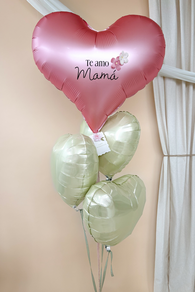 Bouquet de Globo de Corazón Te amo Mamá
