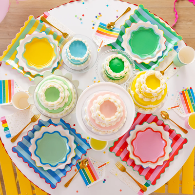 Bright Striped Plate Set