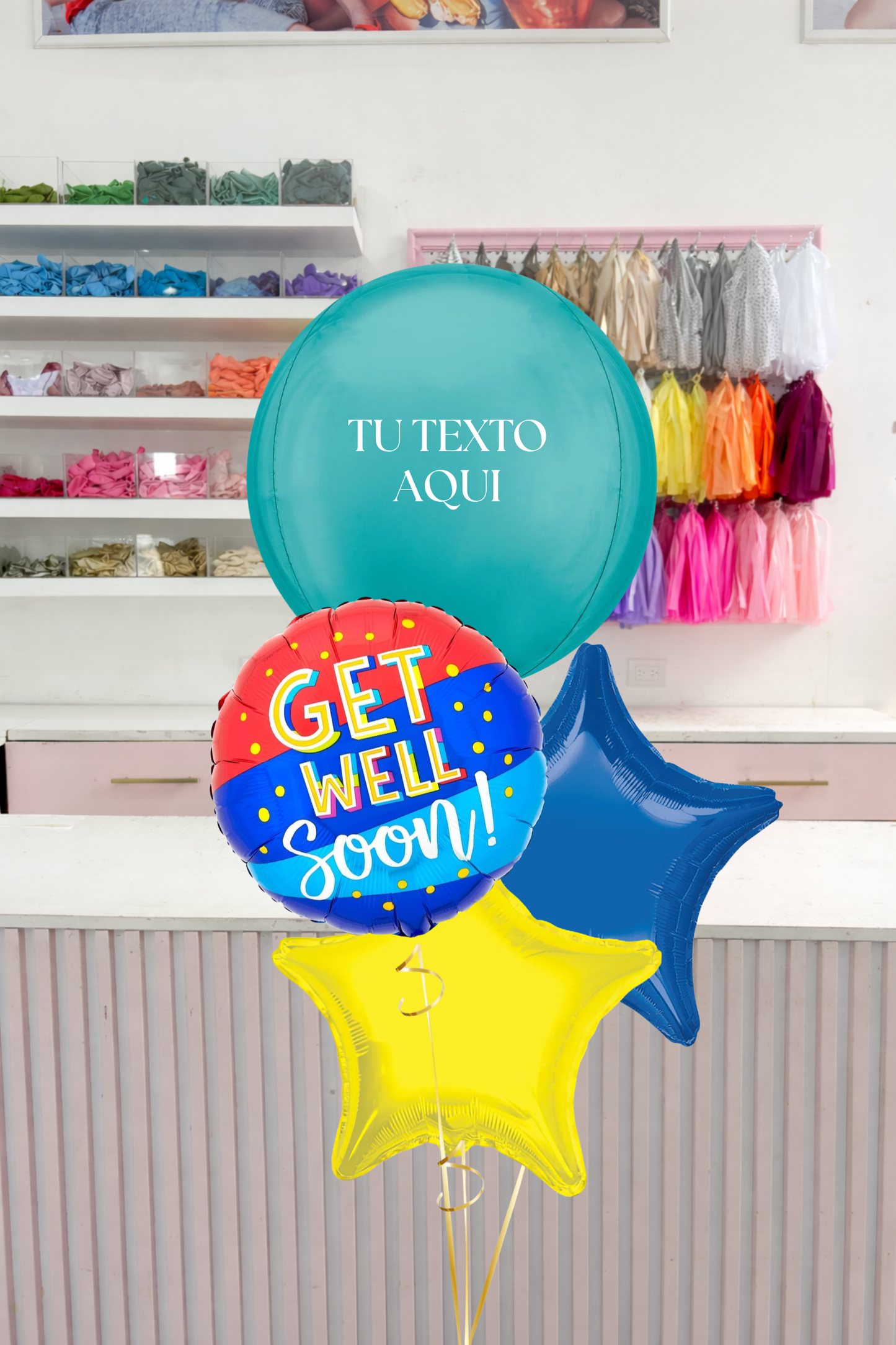 Bundle de Esfera Personalizada Get Well Blue