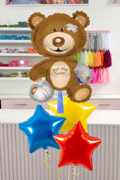 Bundle de Globos Get Well Osito Boy