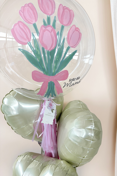 Burbuja Flores para Mamá + Corazones