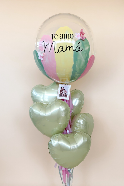 Burbuja Te amo Mamá + Corazones