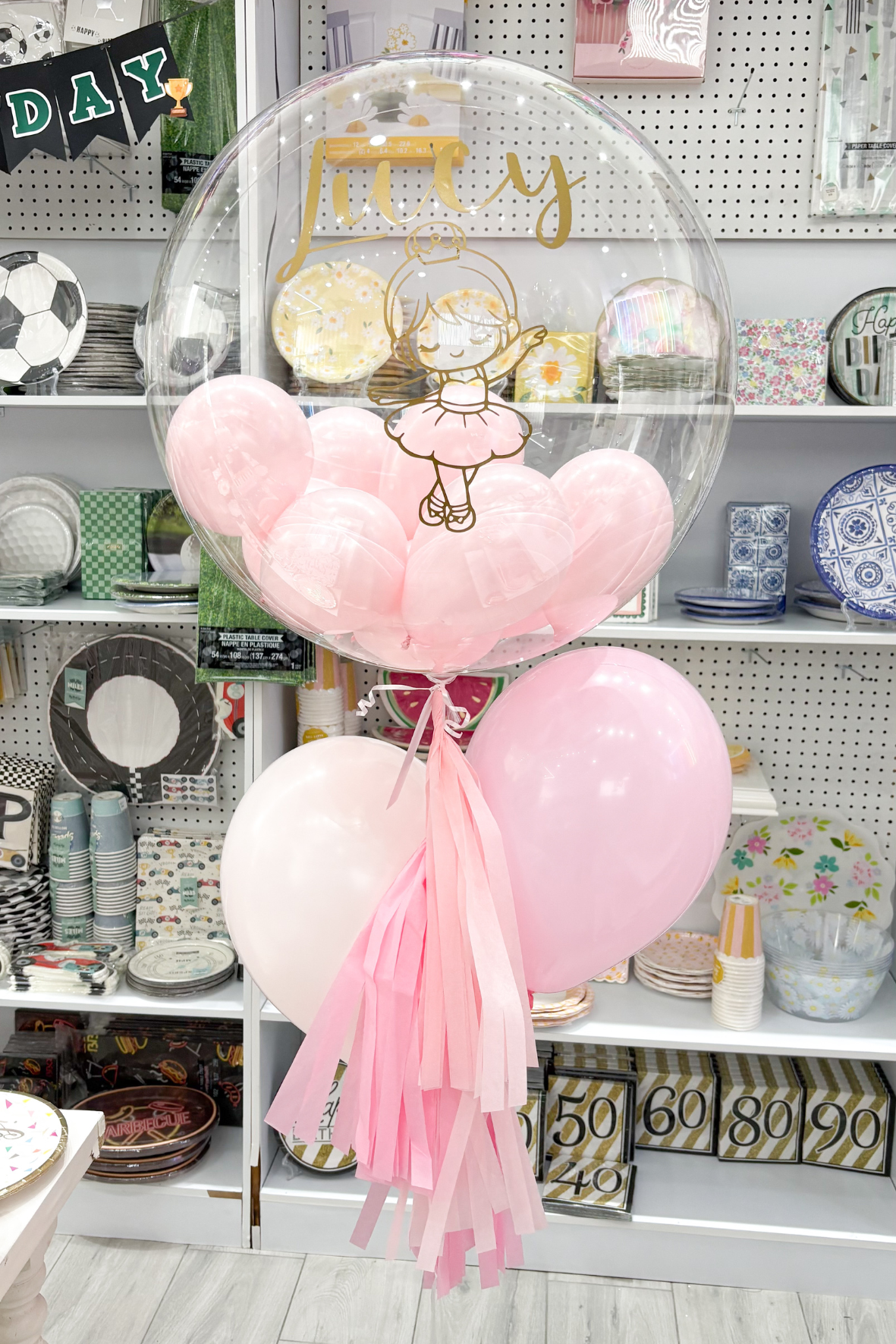 Burbuja con Globos Rosa