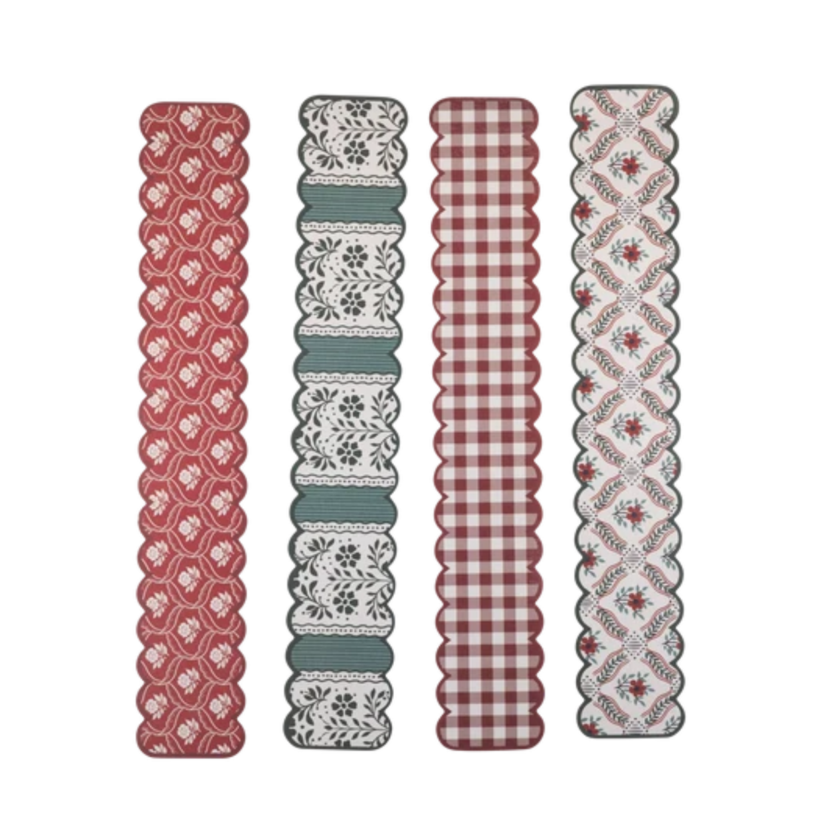 Burgundy & Green Patterned Christmas Paper Chain Kit 20ft