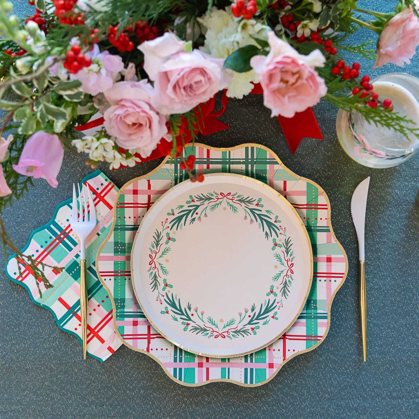 Christmas Plaid Dinner Plates