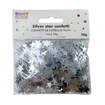 Confetti Estrellas Plata