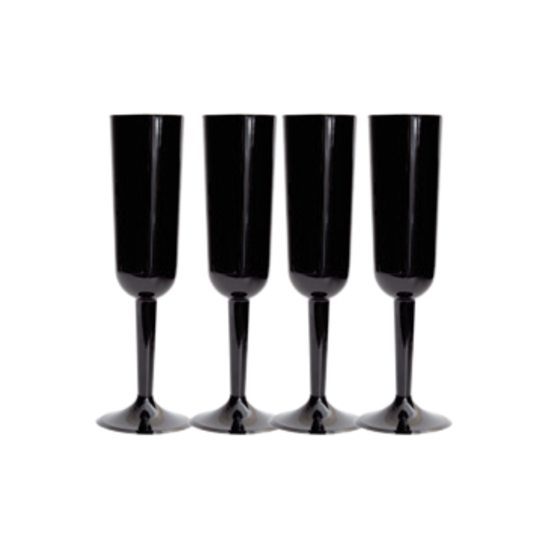 Copas Color Negro Copas Champagne Negro – PartyStock