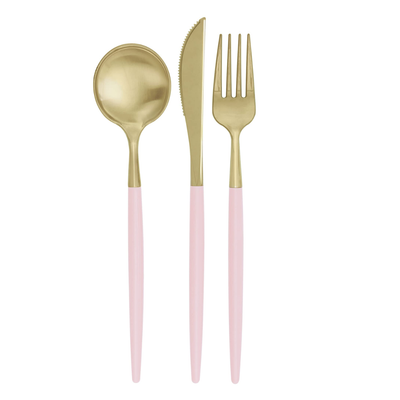Cubiertos Gold/Pink